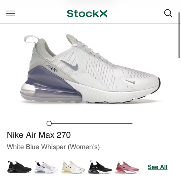 Nike Shoes - Nike Air Max 270 Women's Sneakers - White and Blue